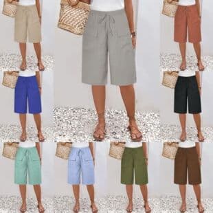 2025 New Cross-Border EU/US Fashion Women's Casual 5-Inch Shorts with Pockets for Amazon, TEMU, SHEIN