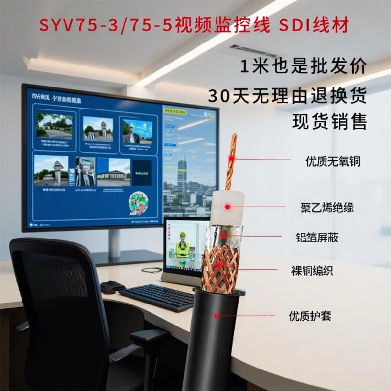 SYV75-3 5 Video Surveillance Cable SDI Cable Q9 Cable HD Camera HD Cable Monitor TV Cable 100 Meters