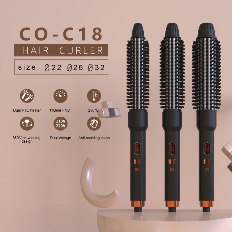Cross-border hair curling iron, straightener, curling comb, digital display, smart design, does not burn the scalp, voluminous and smooth, perfect for styling.
