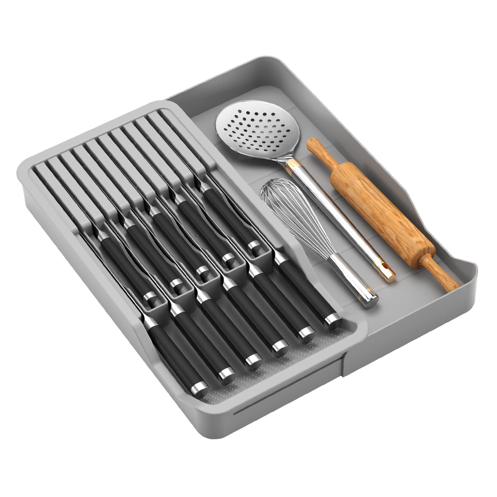 Amazon Kitchen Knife Block Storage Box Knife Divider Organizer Rack Knife Holder Cutlery Drawer Storage Box