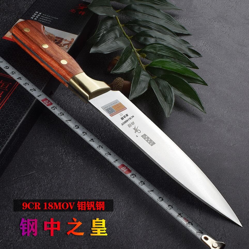9Cr18MoV Triple Steel Clad Slaughter Knife, Forged for Pig, Cattle, and Sheep, Butcher's Meat Cutting, Bleeding, Boning, and Dividing Tool