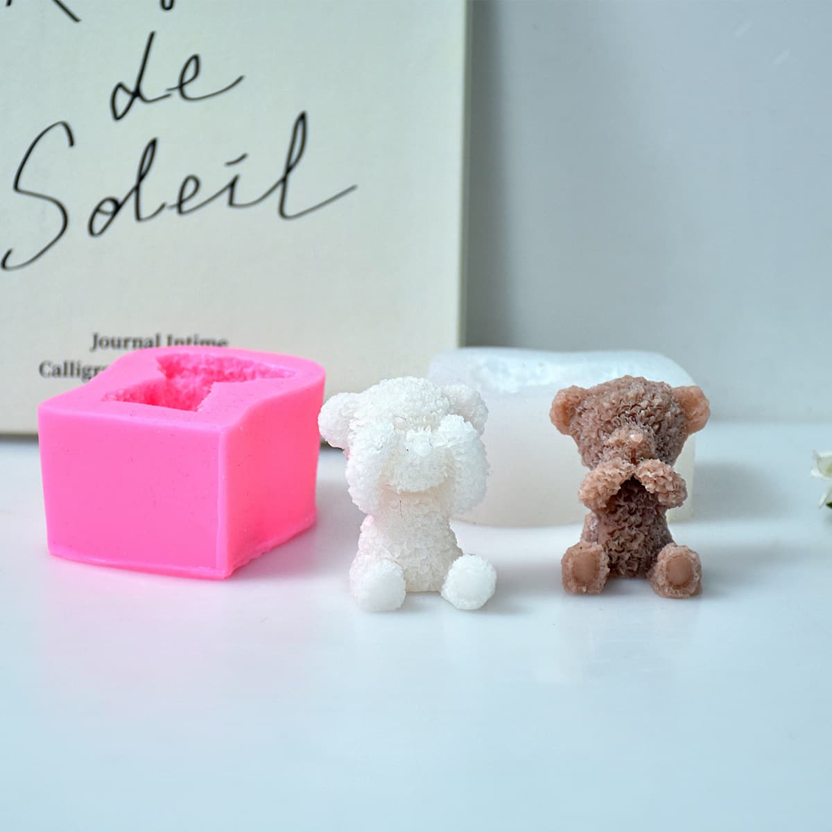 New 3D Blindfold Bear Liquid Fondant Silicone Mold DIY Baking Kit Chocolate Cake Food Preparation Mold