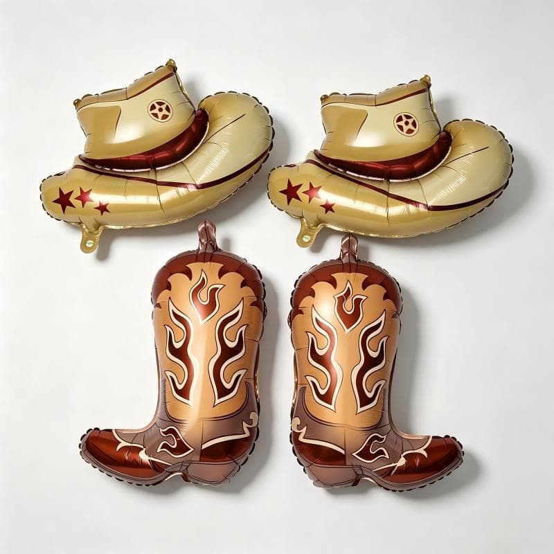 Cross-border Western Cowboy Aluminum Film Balloon Boots Cowboy Hat Horse Theme Party Decoration Amazon Hot Selling Balloons