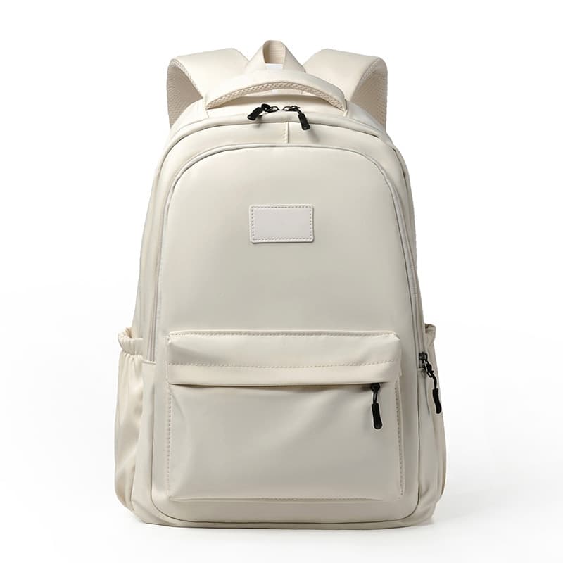 Cross-border wear-resistant solid color simple men's and women's backpacks school bags large capacity Korean style college students Korean style backpacks fashion