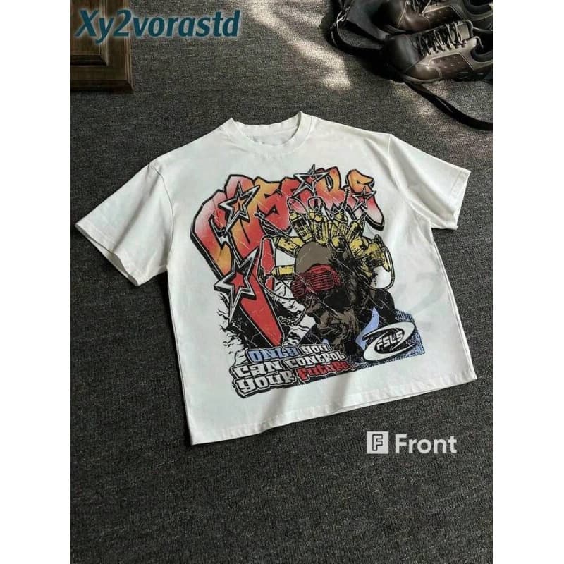 230G cross-border pure cotton T Shir i,-n e Pl, ple T-Shir Y2K Rk Shr-S