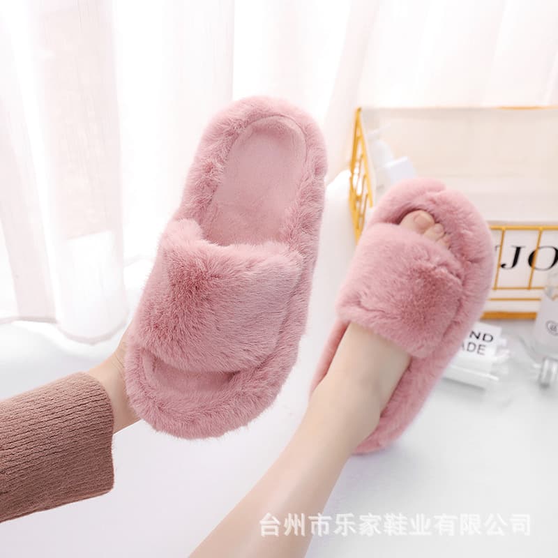 Large Size Couples Casual Plush Slippers Flat Bottom Women's Home Slippers Breathable Anti-Slip Warm Wear Comfortable