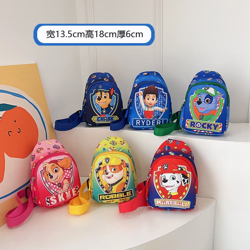 New children's cartoon anime puppy print crossbody chest bag, kindergarten leisure outing coin purse