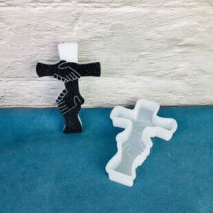 X1303 Handle Cross Ornament Desktop Decoration Cement Plaster Mold DIY Silicone Mold