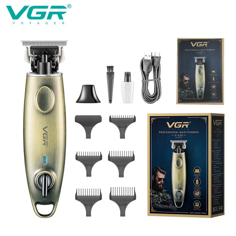 VGR978 New Cross-Border Barber Oil Head Engraving Shaver White Hair Clipper Rechargeable Men's Professional Electric Trimmer