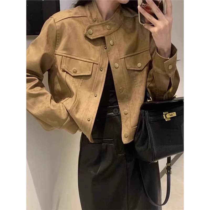 Short fleece-lined and thickened women's autumn and winter new style 2025 hot-selling Korean style casual trendy petite jacket top