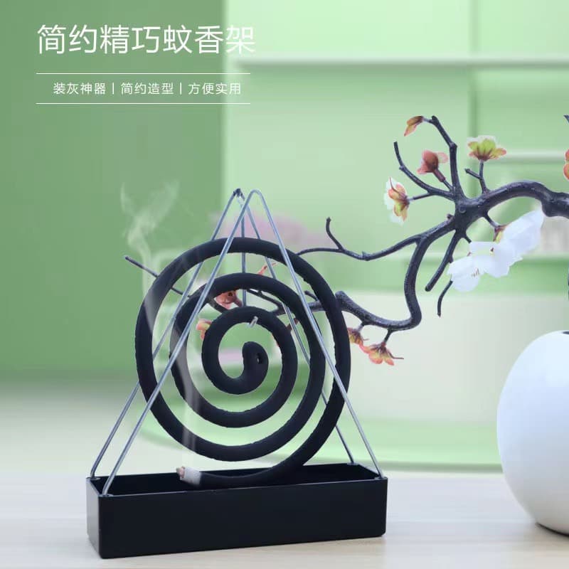 Creative Triangular Mosquito Coil Holder Fireproof Heat-Resistant Mosquito Coil Holder Ash Catcher Incense Mosquito Coil Tray Burner Stand