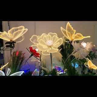 Outdoor Waterproof Dynamic Glowing Peony Flower Light Christmas Decorative Landscape Stake Light Simulation Flower Light