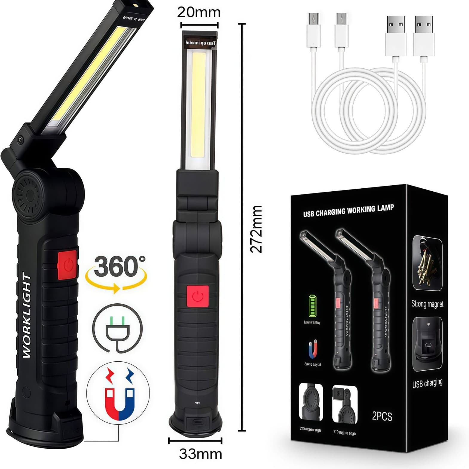 Multifunctional work light, strong light, super bright multifunctional car repair light, LED car repair folding portable tent light
