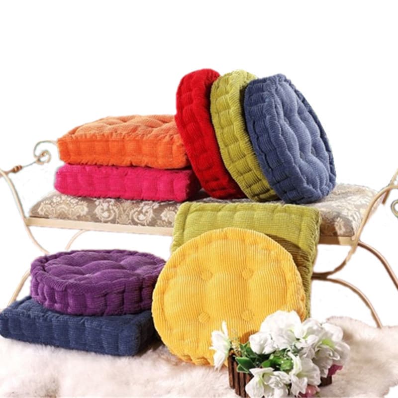 Factory Wholesale Solid Corduroy Corn Grain Cushion, Japanese-Style Square and Round Chair Cushion, Student Cushion, Meditation Cushion