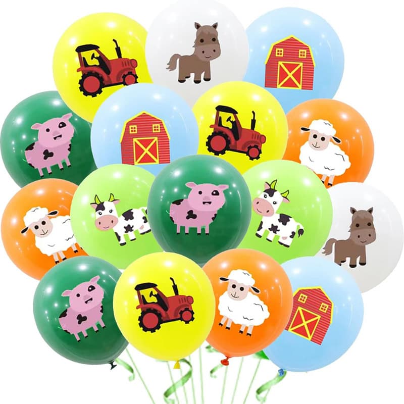 Farm animal theme decoration latex balloon baby birthday party decoration supplies ranch cow balloon