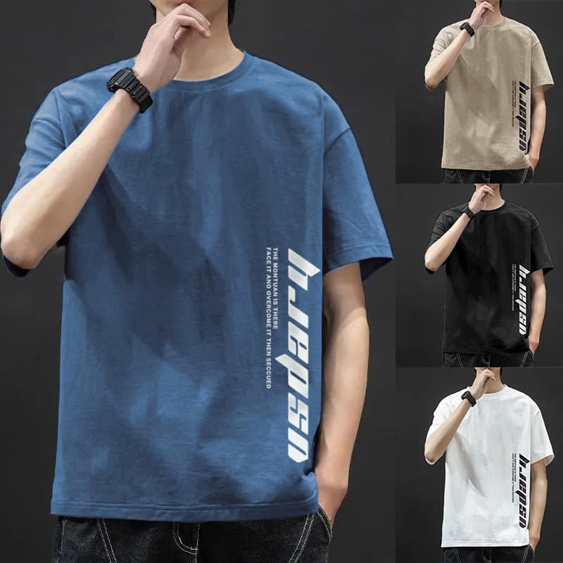 New 2024 Men's Short Sleeve T-Shirt Summer Casual Print Street Vendor Multi-Style Male Top Quality Material Letter Pattern