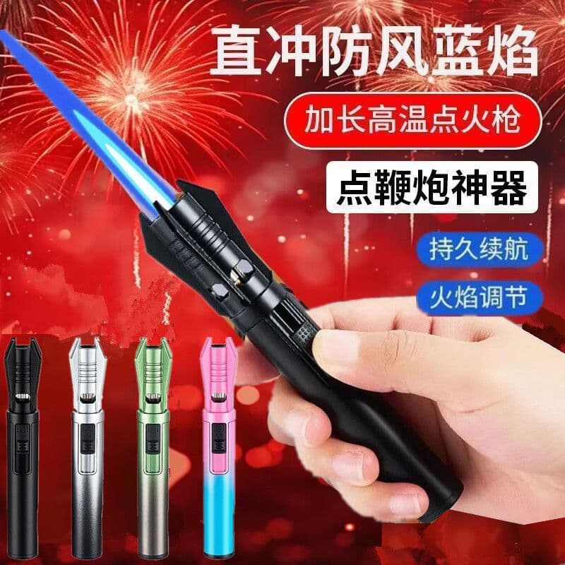Handheld Welding Torch Windproof Lighter Portable Long Handle Grip for Firecrackers, Fireworks, Moxibustion, Cigars, High-Temperature Flame Sprayer