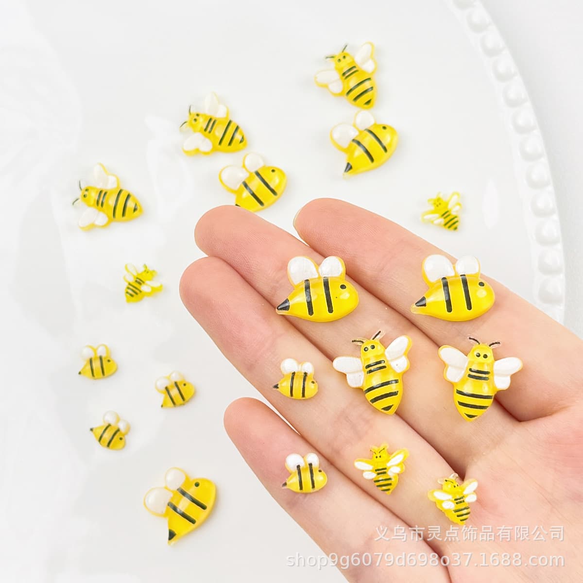 Cross-border 3D Yellow Bee Nail Art DIY Jewelry Nail Decoration Patches in Various Sizes