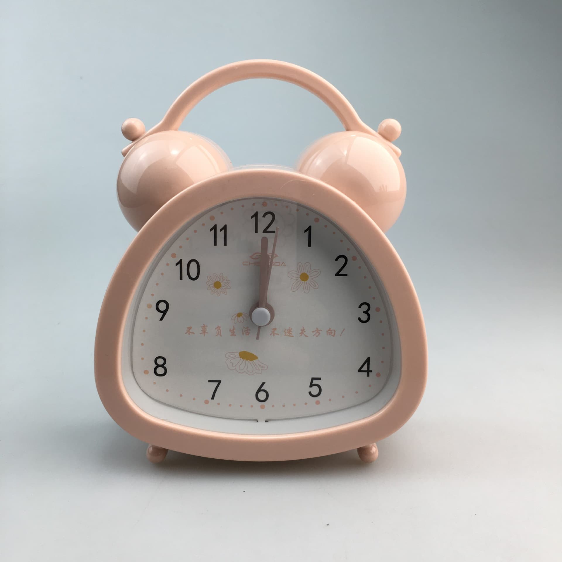 Candy-colored small alarm clock, minimalist bedside clock, daisy dial