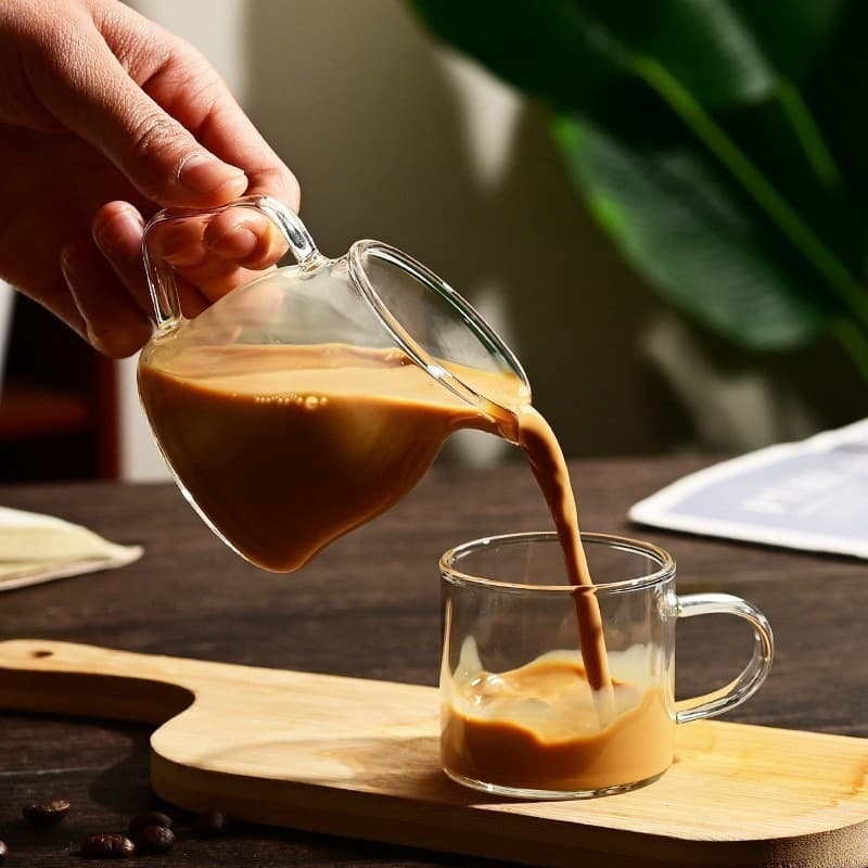 Miniature high borosilicate glass cup, small glass milk jug, milk/honey cup, coffee/milk pitcher, espresso cup