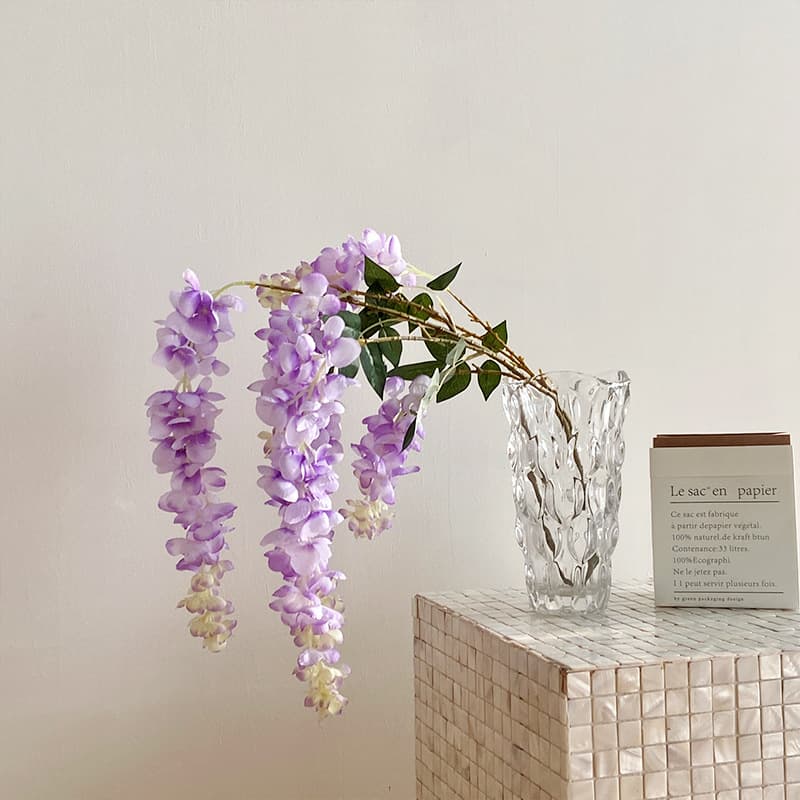 Artificial Golden Shower Tree Giant Wisteria Long Branch Fake Silk Flowers Wedding Hall Floral Arrangement Decoration Hanging Vine Decorative Flowers