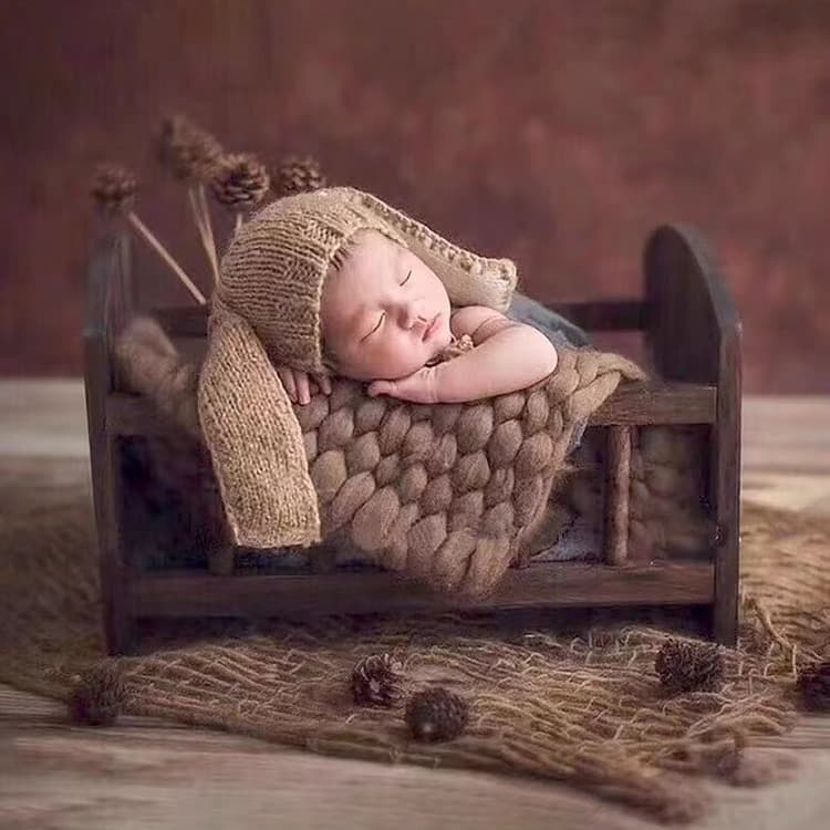 Newborn baby photography props creative wooden European and American style baby photo props for 100 days photography props bed