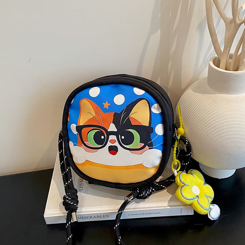 Graffiti High-Looking Cartoon Portable Coin Purse New Cartoon Children's Bag Versatile Shoulder Personalized Illustration Small Square Bag