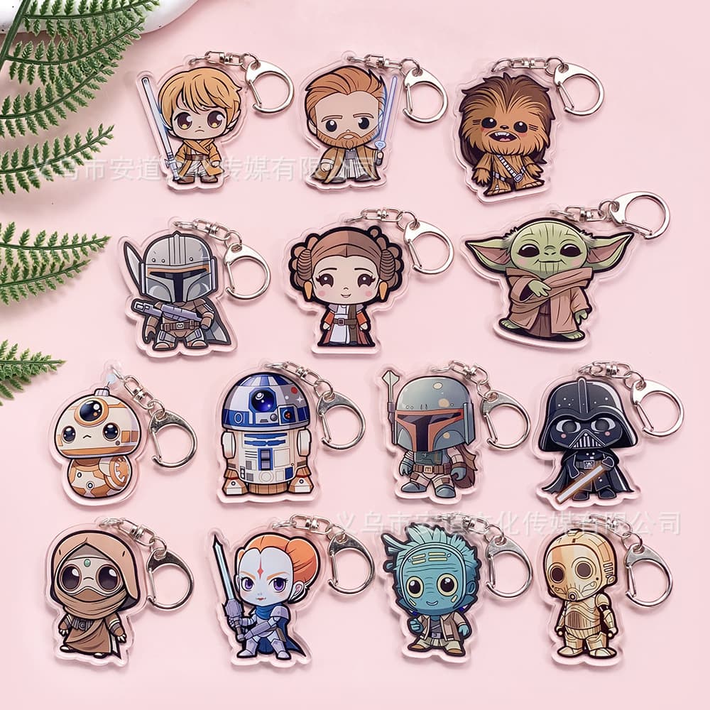 Cross-border Star Wars 2D peripheral acrylic keychain cartoon bag pendant school bag key pendant
