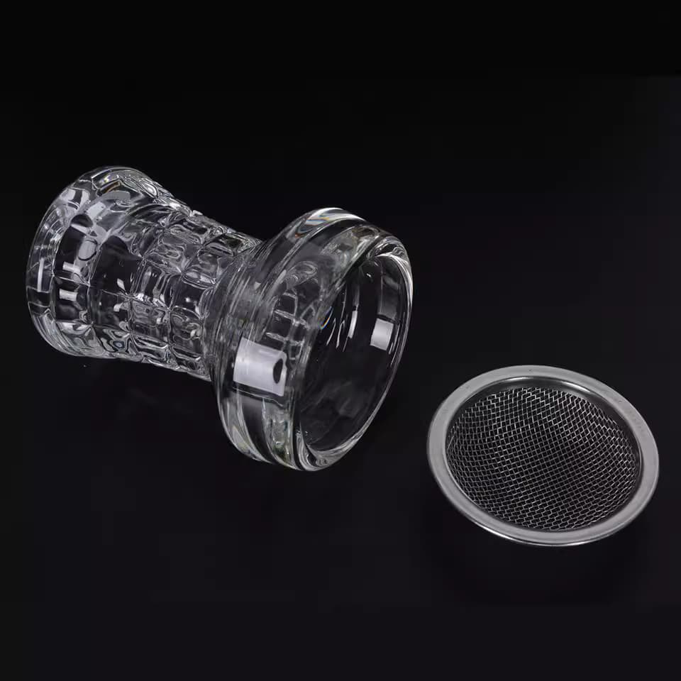 Hookah bowl factory glass crystal hookah bowl with small mesh screen, single white box crystal shish