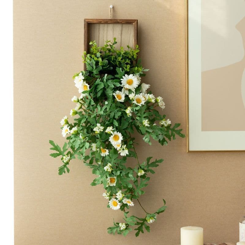 Entrance corridor wall wall hanging indoor TV wall living room wall hanging artificial flower daisy artificial flower vine