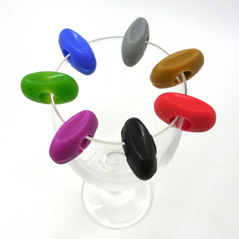Silicone Wine Glass Marker Party Decoration Tea Cup Pendant ID Tag Holder Durable Rubber Wine Accessories