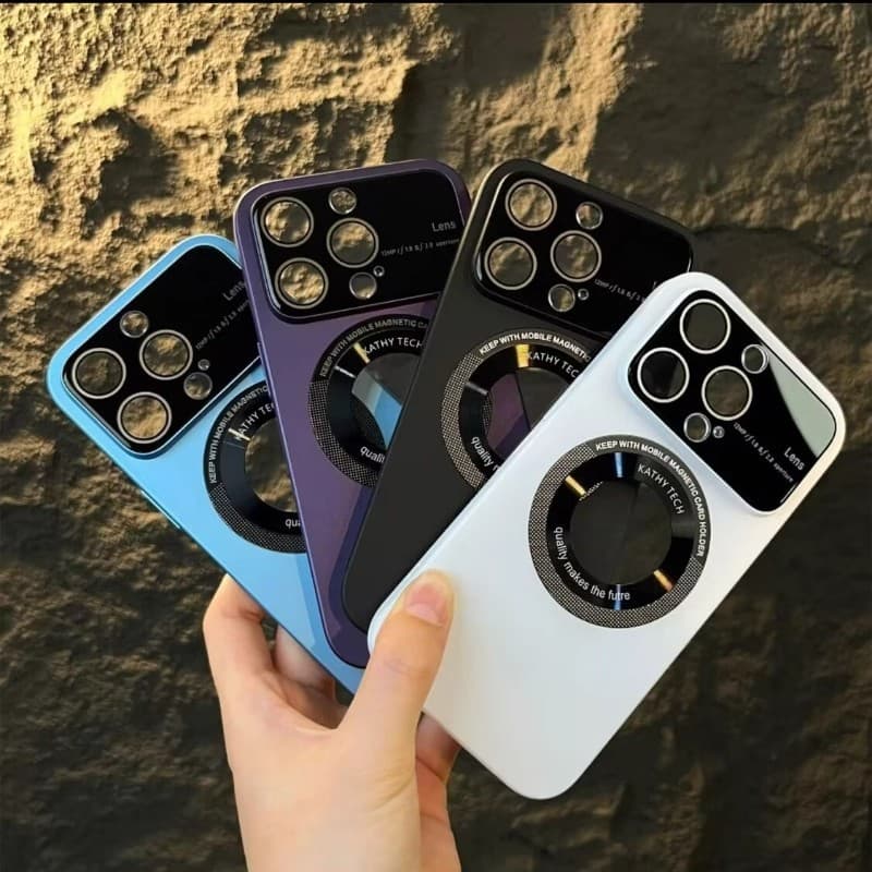 Suitable for Apple 17promax large window mobile phone case iphone16 all-inclusive matte leakage magnetic protective cover