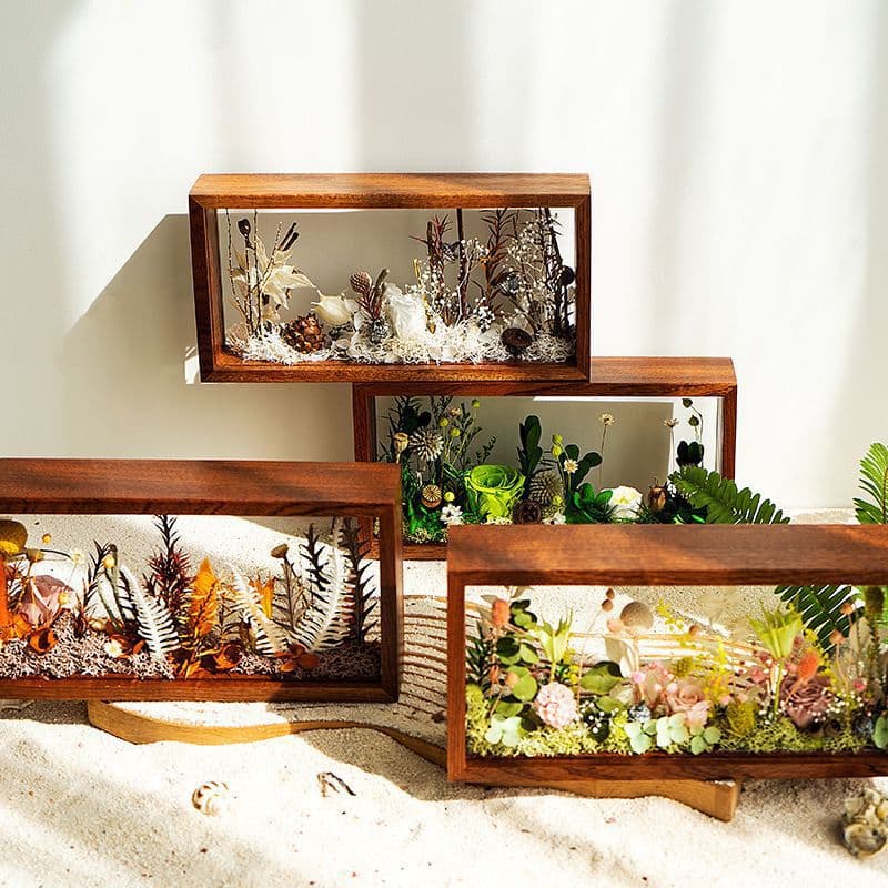 Wholesale preserved flowers, dried flowers, solid wood photo frames, handmade material packages, warm-up events, salon team-building ornaments, companion items