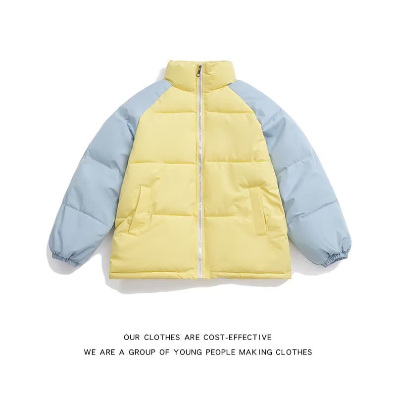 Foreign trade down jacket women's winter 2025 new thickened couple's cotton jacket design niche color matching bread jacket