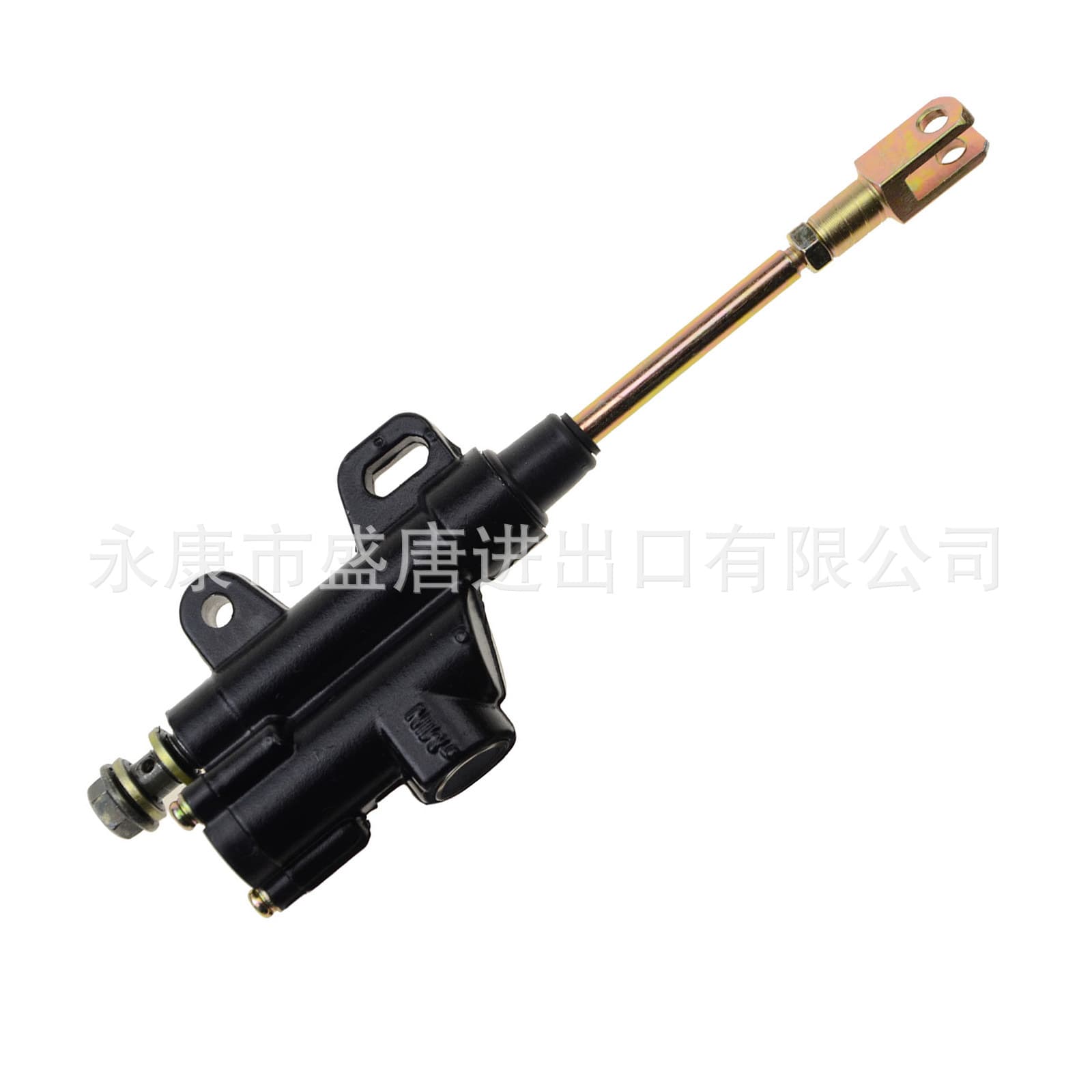 Black rear brake master cylinder compatible with 110cc, 125cc, and 140cc off-road motorcycles.