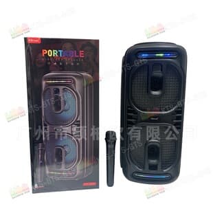 KTS GTS BTS Factory Wholesale KTS-2466 Dual 8-inch Bluetooth Speaker with Wireless Microphone