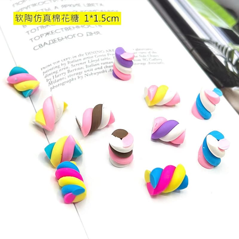 Colorful soft clay marshmallow cotton swab cream glue simulated food toy material diy accessories mobile phone case jewelry accessories