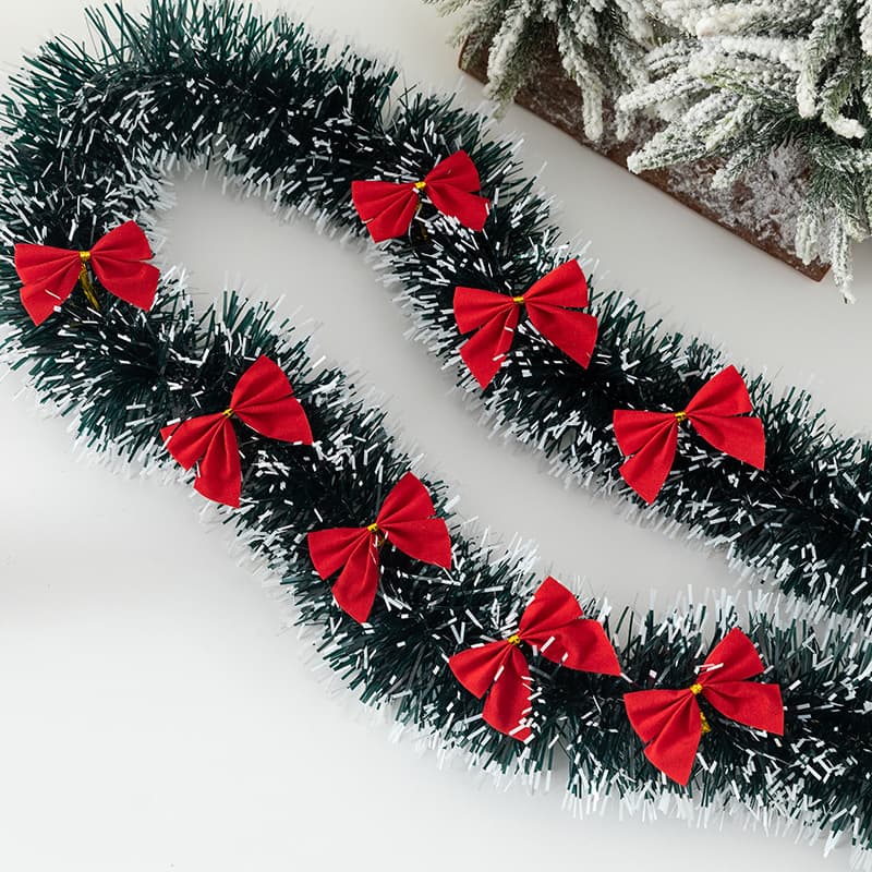 2 Meter Long Green and White Edged Felt Tapes Christmas Decorations Festival Colorful Ribbon Pulls Snowflake Edges