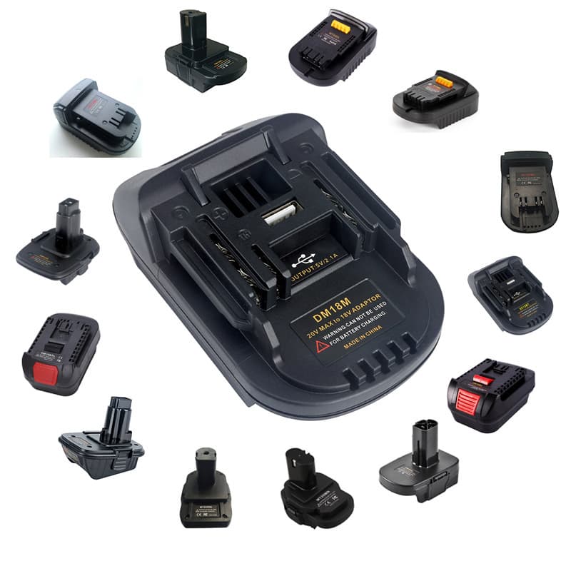 Compatible with battery adapters from major brands such as Makita, DeWei, and Miwochi (18V-20V, etc.)