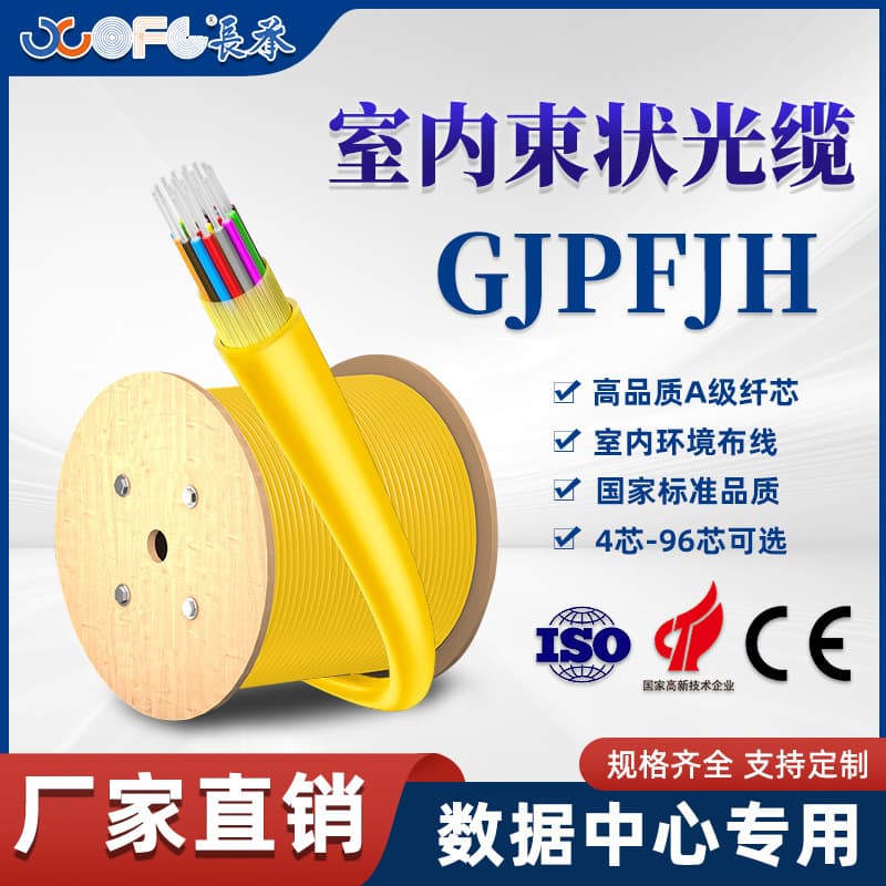 Changcheng GJPFJH Indoor Bundle Optical Cable Engineering Equipment Room Cabling National Standard Telecommunication Grade Communication Optical Cable Manufacturer Direct Sales