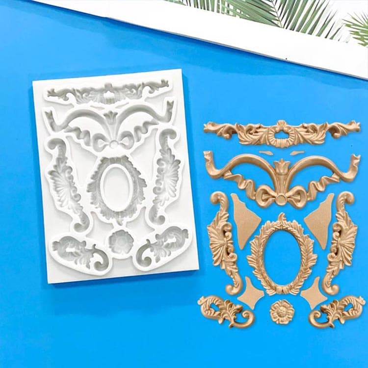 Baroque Style Embossed Pattern Baking Tools Fondant Cake European Retro Embossed Decorative Liquid Silicone Mold