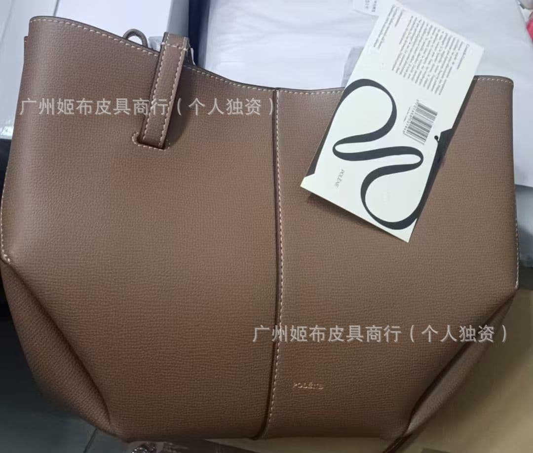 2026 New Polen Tote Bag for Women Fashion Handbag High-Quality Genuine Leather Large Capacity Simple Shoulder Crossbody Bag