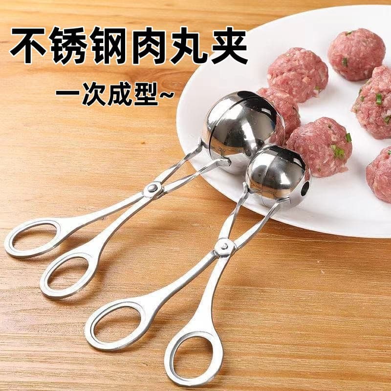 Stainless Steel Meatball Maker Tool, Kitchen Squeeze and Press Fish Ball, Meatball Scoop Mold, Meatball Ball Clip