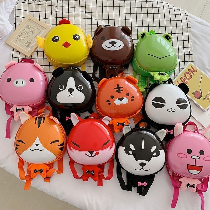 Unisex Kindergarten Anti-Lost Children's Backpack Summer Baby Small Backpack Boys Girls Cartoon Eggshell Double Shoulder Bag
