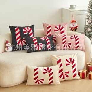 Christmas Pillow Cover Embroidery Cushion Cover Cross-Border Fast Shipping