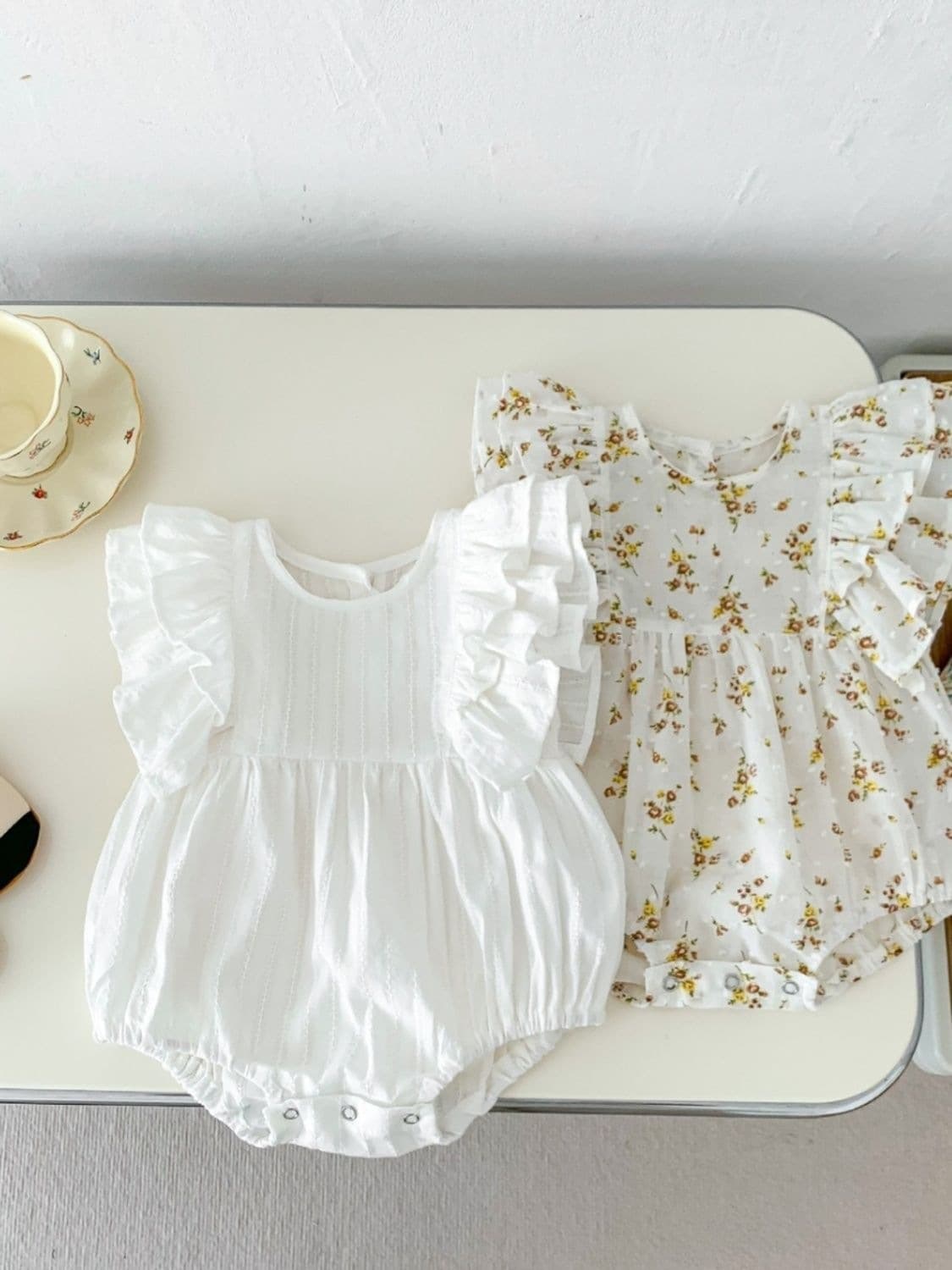 Korean Style Baby Clothes Summer Cotton Floral Bodysuit Newborn Princess Romper Baby Girl Thin Jumpsuit