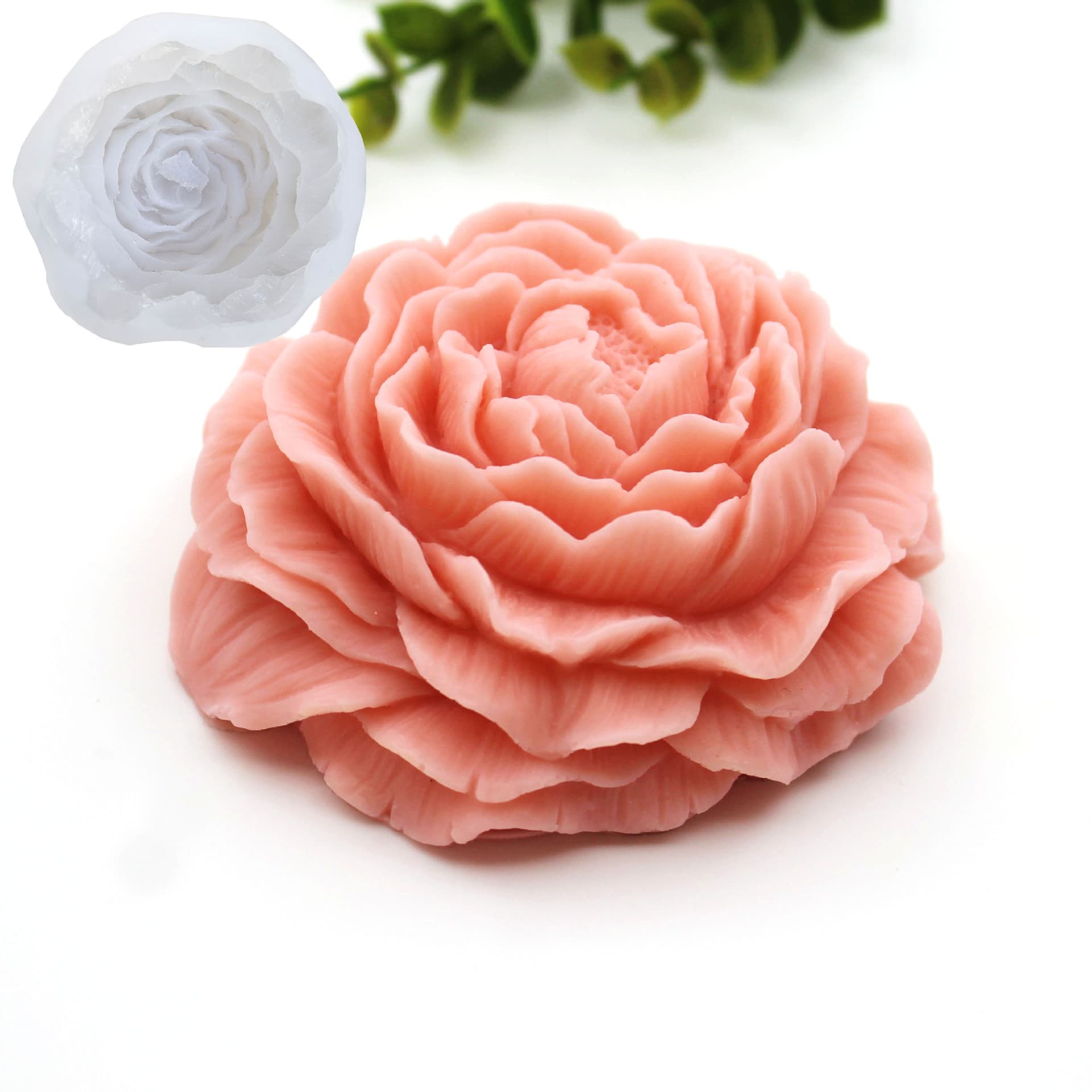 Large, Medium, Small 3D Peony Flower Silicone Mold Candle Mold Scented Mold Cake Mousse Mold