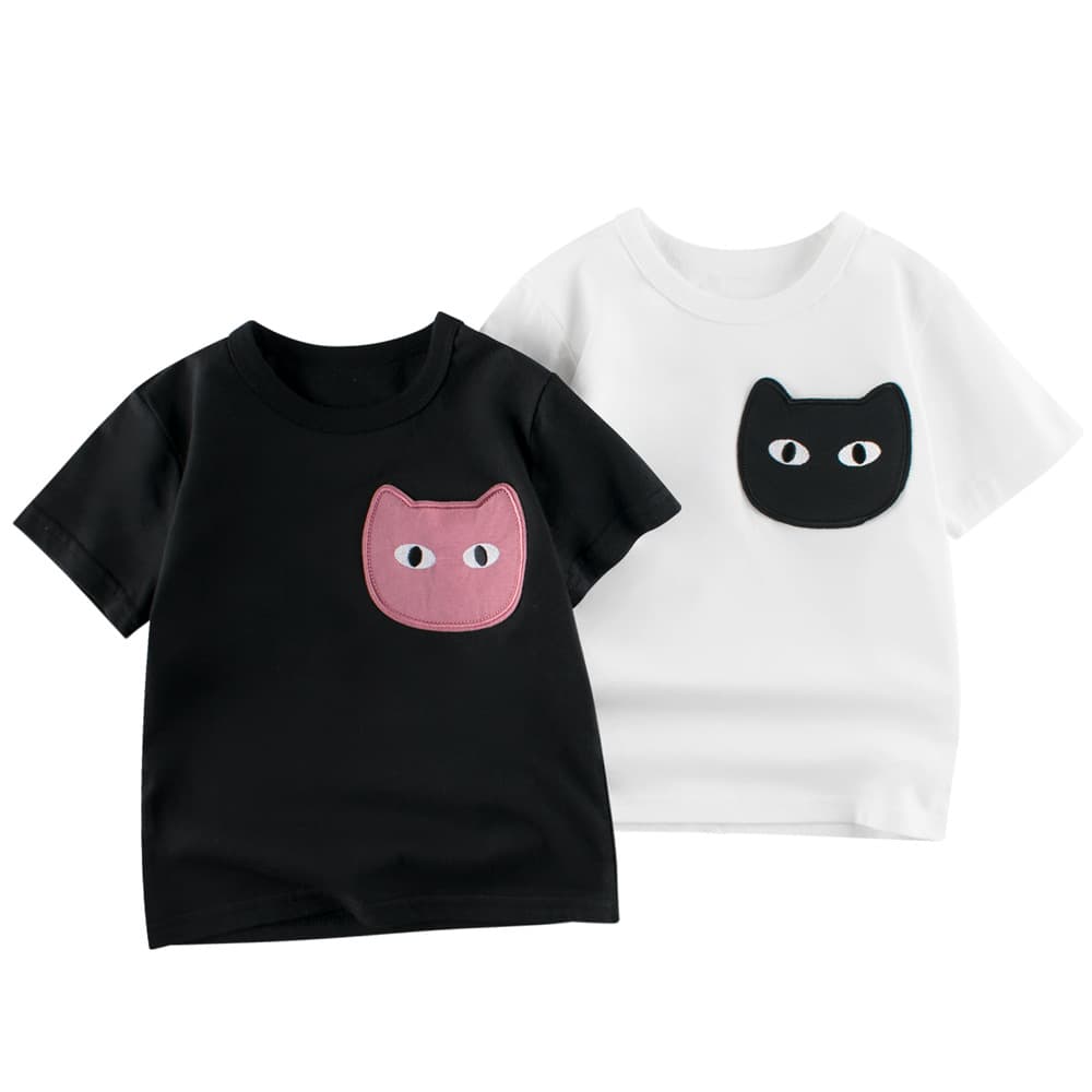 Summer 2024 Girls Short Sleeve T-Shirt Baby Clothes Soft Cotton Round Neck Cartoon Print Wholesale Children's Fashion Korean Style