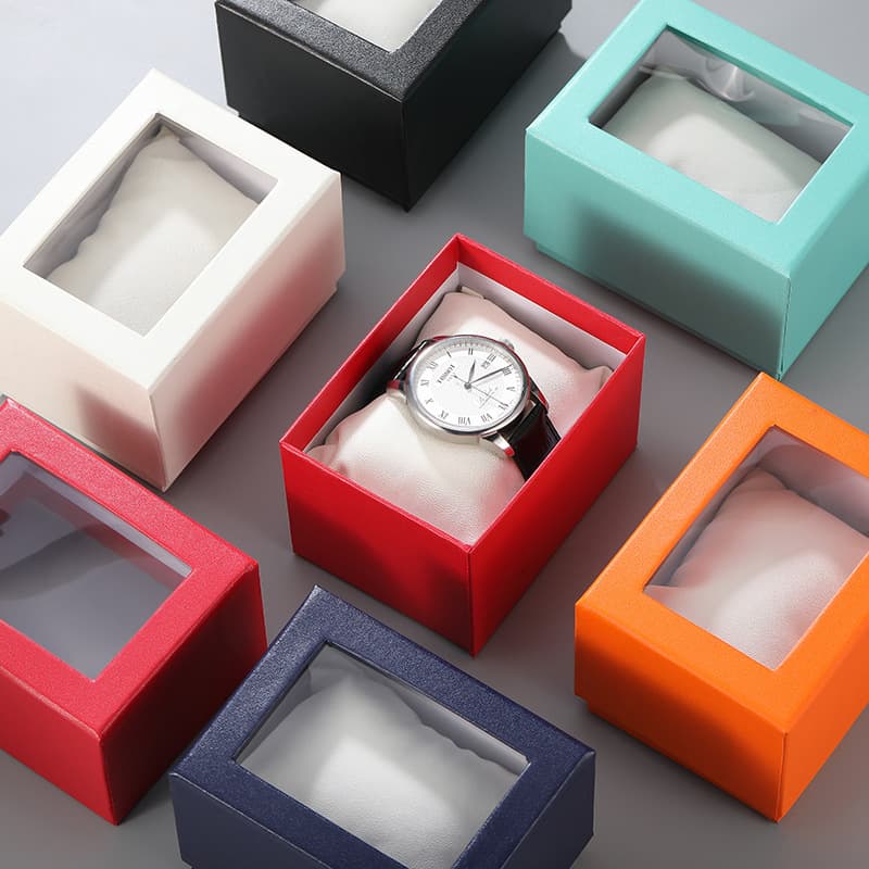 Paper Gift Box with Transparent Window Jewelry Box Bracelet Box Gift Box Square Watch Box