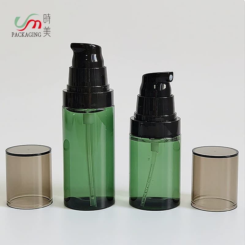 In Stock 40ml Lotion Pump Bottle 60ml Translucent Green PET Plastic Dispensing Bottle 100ml Fine Mist Setting Spray Bottle